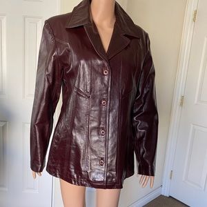 Maxima by Wilson Genuine Leather Jacket, Women’s Size Large, Burgundy Color.